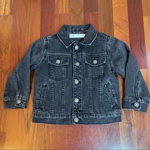 Zara Toddler Boy Denim Black Jacket Sz 18-24